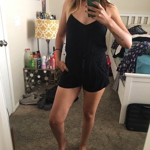 Black Detailed Romper